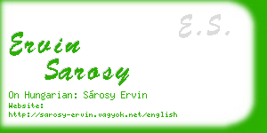 ervin sarosy business card