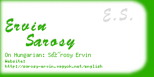 ervin sarosy business card